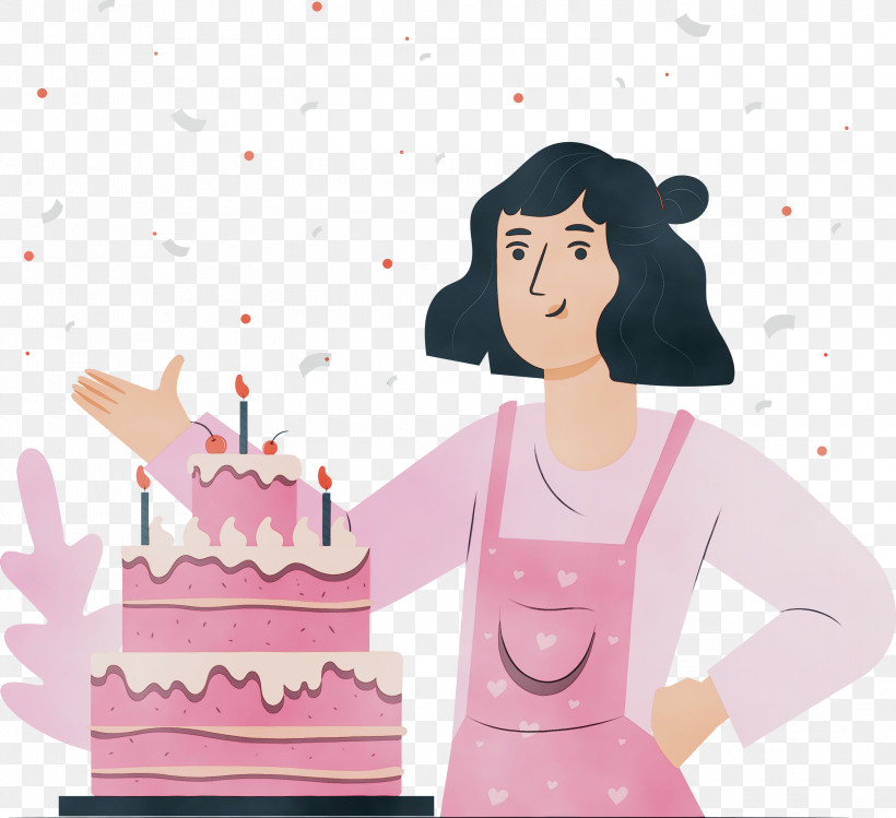 Cartoon Pink M Meter Behavior Human, PNG, 3000x2741px, Happy Birthday, Behavior, Birthday Party, Cartoon, Human Download Free