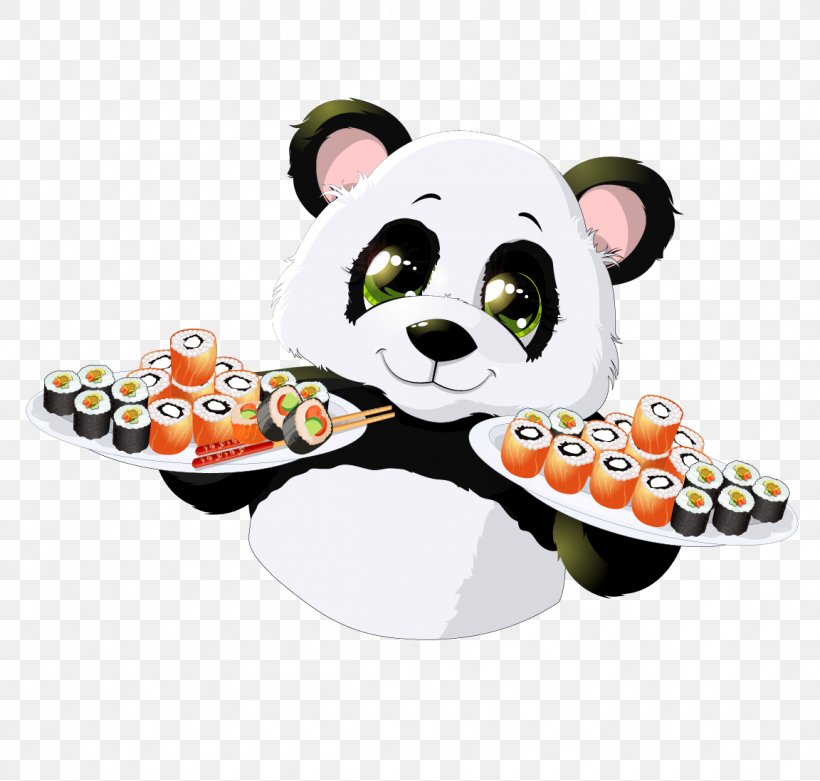 Giant Panda Sushi Japanese Cuisine Illustration, PNG, 1152x1098px, Giant Panda, Avocado, Cucumber, Food, Japanese Cuisine Download Free
