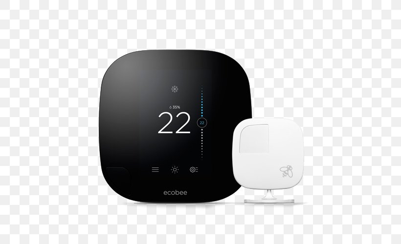 Smart Thermostat Ecobee Ecobee3 Nest Labs, PNG, 500x500px, Thermostat, Amazon Alexa, Automation, Ecobee, Ecobee Ecobee3 Download Free