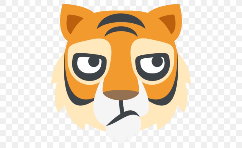 Tiger Emoji Text Messaging Sticker SMS, PNG, 500x500px, Tiger, Big Cats, Carnivoran, Cartoon, Cat Download Free