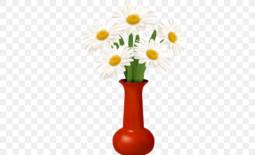 Flower Vase Glass Clip Art, PNG, 500x500px, Flower, Color, Common Daisy, Common Sunflower, Cut Flowers Download Free