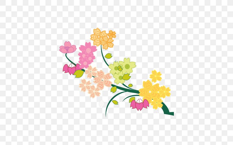 Flower Vector Graphics Euclidean Vector Image Design, PNG, 512x512px, Flower, Art, Branch, Cut Flowers, Drawing Download Free