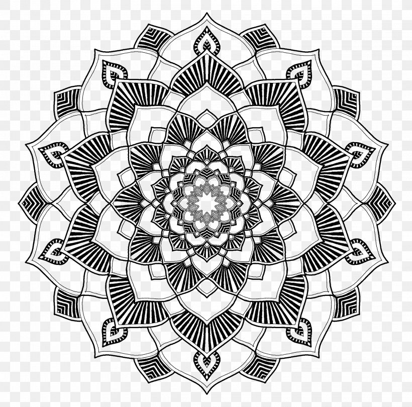 Mandala Coloring Book Line, PNG, 2073x2048px, Mandala, Art Therapy, Black And White, Child, Coloring Book Download Free