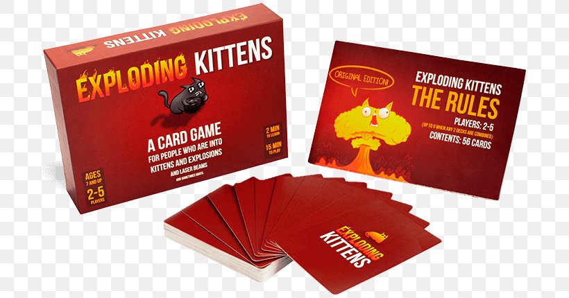 Exploding Kittens Card Game Fluxx Playing Card, PNG, 720x430px, Exploding Kittens, Board Game, Brand, Card Game, Elan Lee Download Free