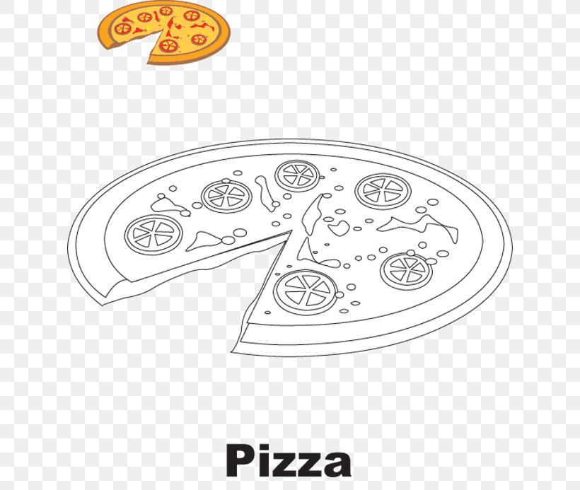Pizza Drawing Food Coloring Book Pepperoni, PNG, 630x693px, Pizza, Area, Art, Black And White, Brand Download Free