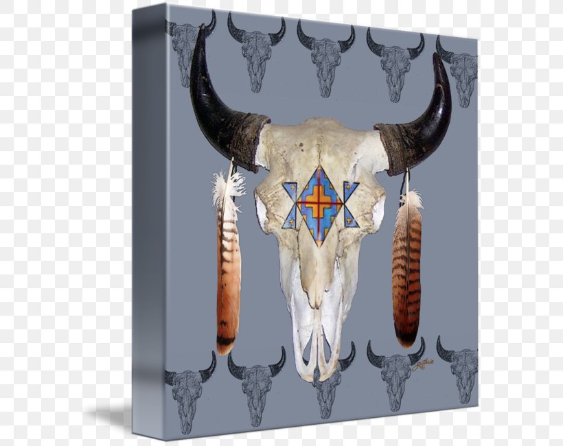 Cattle American Bison Skull Painting Art, PNG, 589x650px, Cattle, American Bison, Art, Bison, Bone Download Free