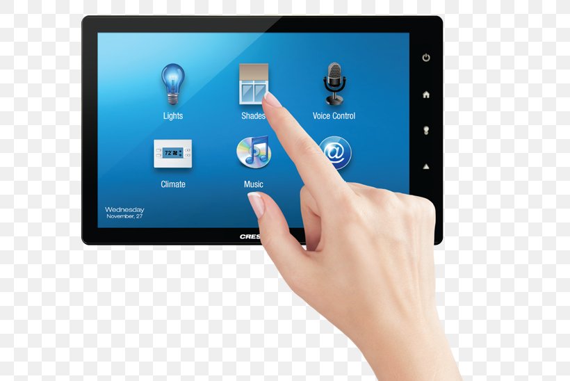 Computer Monitors Touchscreen Handheld Devices Crestron Electronics Crestron TSW-1050 Smooth White, PNG, 800x548px, Computer Monitors, Automation, Communication, Computer, Computer Accessory Download Free