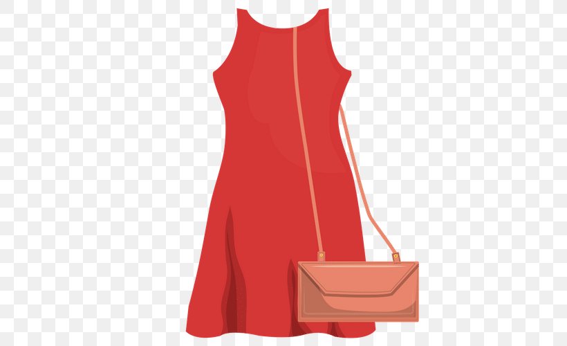Dress T-shirt Red Drawing Clothing, PNG, 500x500px, Dress, Clothing, Coat, Drawing, Handbag Download Free