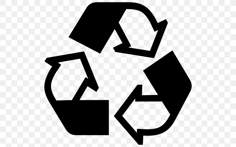 Recycling Symbol Plastic Recycling Waste, PNG, 512x512px, Recycling Symbol, Area, Black, Black And White, Brand Download Free