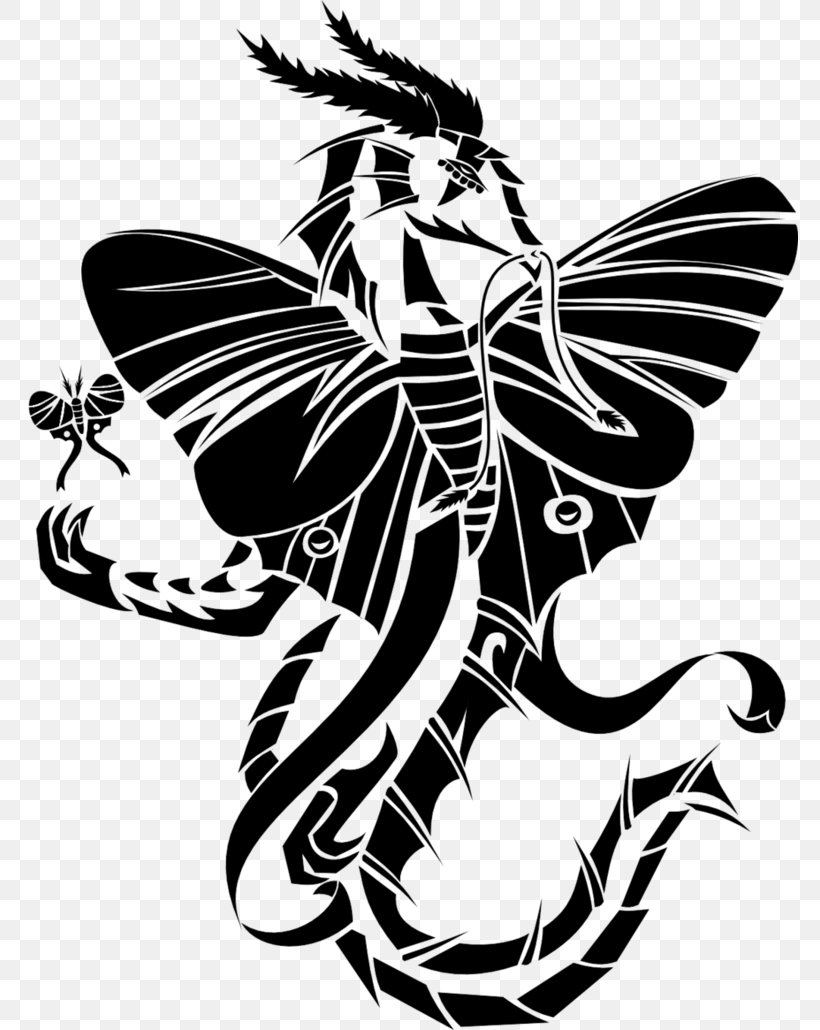 Butterfly Luna Moth Tattoo Dragon, PNG, 776x1030px, Butterfly, Art, Black And White, Butterflies And Moths, Caterpillar Download Free