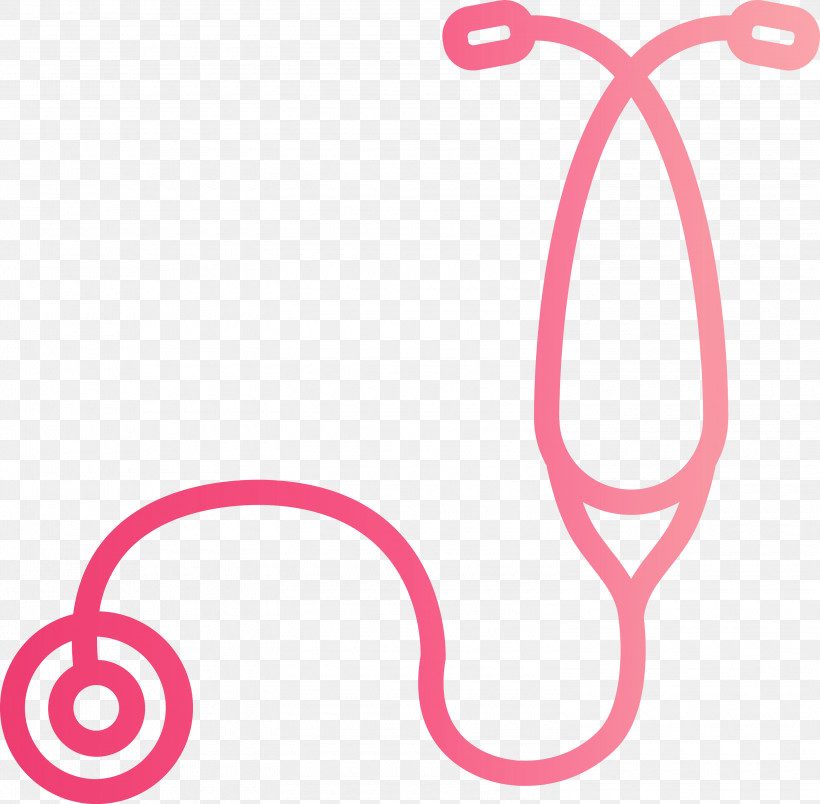 Stethoscope, PNG, 3000x2945px, Stethoscope, Line, Pink Download Free