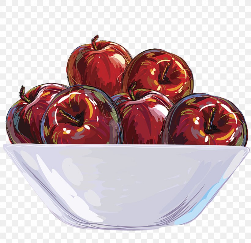 Fruit Apple Bowl Illustration, PNG, 1024x992px, Fruit, Apple, Bowl, Drawing, Food Download Free