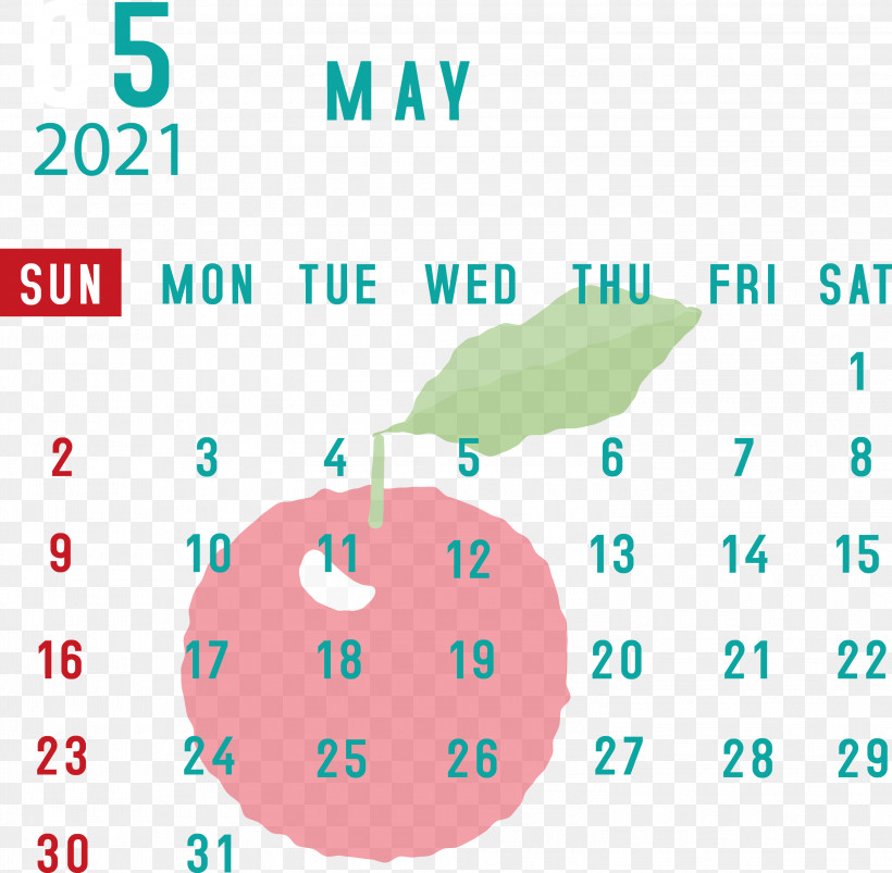 May 2021 Printable Calendar May 2021 Calendar, PNG, 3000x2939px, May 2021 Printable Calendar, Aqua M, Diagram, Geometry, Green Download Free