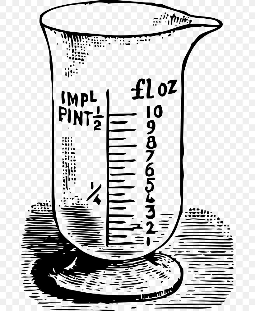 Measuring Instrument Measurement Measuring Cup Clip Art, PNG, 687x1000px, Measuring Instrument, Area, Black And White, Conversion Of Units, Cup Download Free