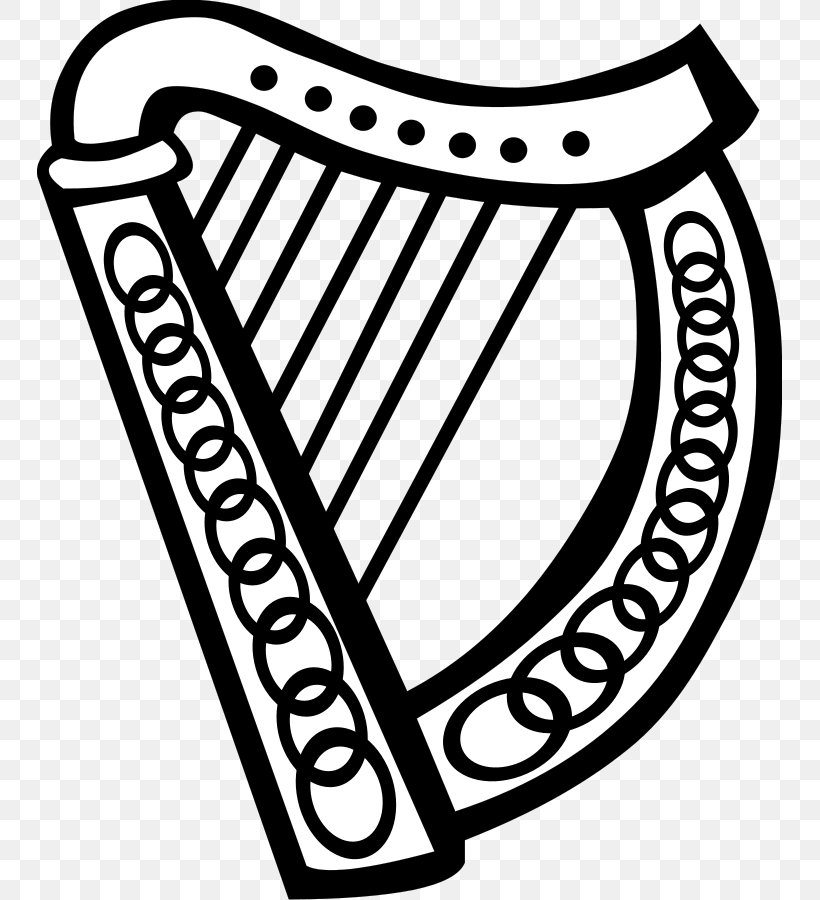 Celtic Harp Clip Art, PNG, 745x900px, Harp, Area, Art, Black And White, Brand Download Free