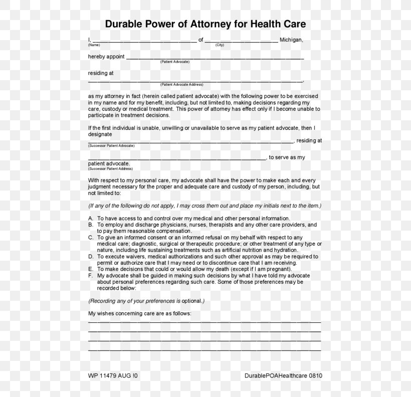 Power Of Attorney Health Care Form Healthcare Proxy Advance Healthcare Directive, PNG, 612x792px, Power Of Attorney, Advance Healthcare Directive, Area, Document, Estate Planning Download Free