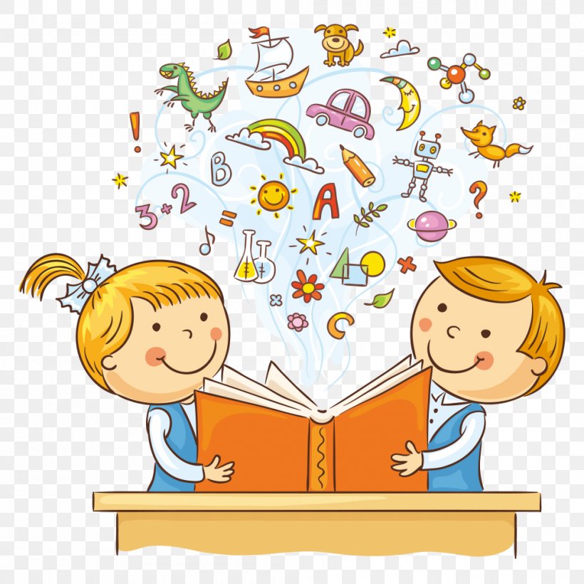 Reading Child Cartoon Illustration, PNG, 1000x1000px, Reading, Area, Art,  Artwork, Book Download Free
