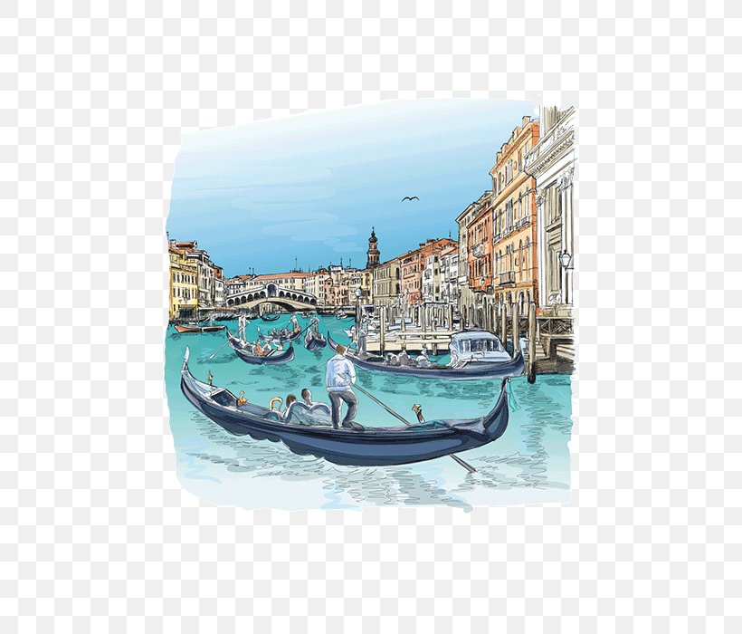 Grand Canal Rialto Bridge Gondola Clip Art, PNG, 500x700px, Grand Canal, Boat, Canal, Drawing, Gondola Download Free