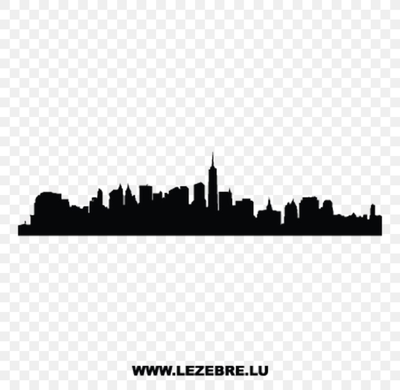 Manhattan Skyline Empire State Building Wall Decal Poster, PNG, 800x800px, Skyline, Black And White, Brand, City, Decal Download Free