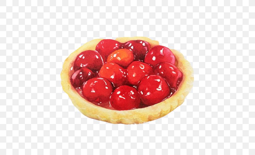 Tart Watercolor Painting Dessert Illustration, PNG, 500x500px, Tart, Aedmaasikas, Art, Baking, Berry Download Free