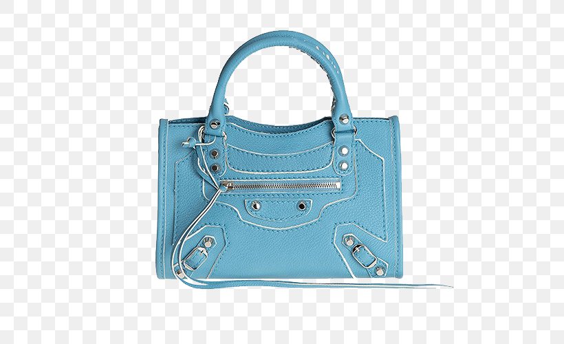 Tote Bag Handbag Blue Designer, PNG, 500x500px, Tote Bag, Aqua, Azure, Bag, Balenciaga Download Free