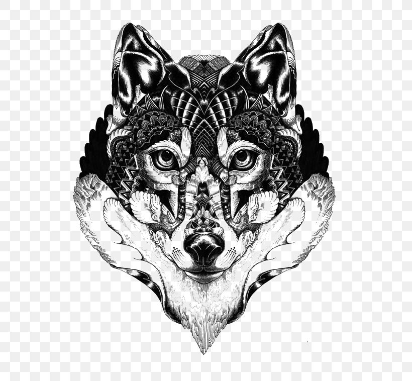 Gray Wolf Mandala Tattoo Drawing Idea, PNG, 600x758px, Gray Wolf, Art, Big Cats, Black And White, Blackandgray Download Free