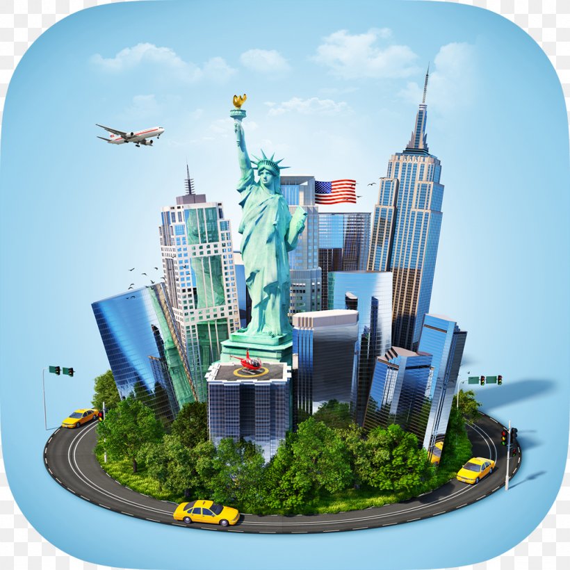 Statue Of Liberty Air Travel Stock Photography Clip Art, PNG, 1024x1024px, Statue Of Liberty, Air Travel, Building, City, Energy Download Free