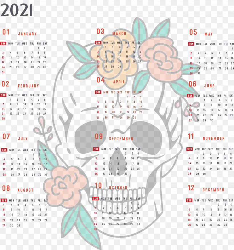 Year 2021 Calendar Printable 2021 Yearly Calendar 2021 Full Year Calendar, PNG, 2805x3000px, 2021 Calendar, Year 2021 Calendar, Calendar System, Cartoon, Meter Download Free