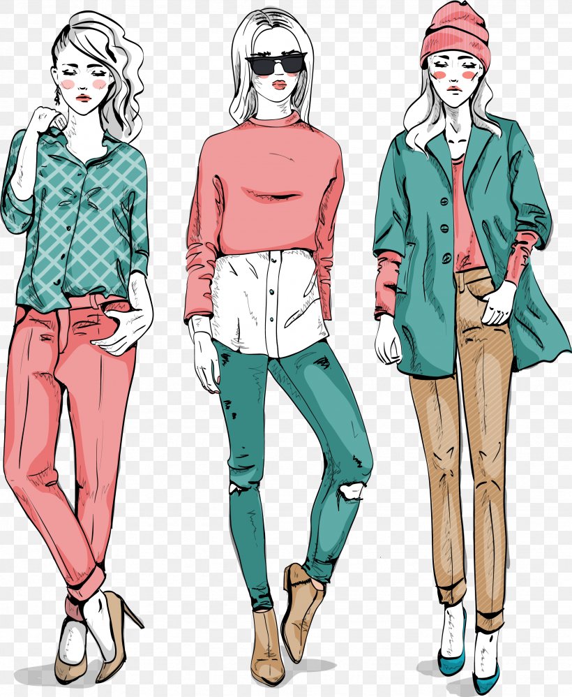 Fashion Cartoon Drawing, PNG, 2464x3001px, Watercolor, Cartoon, Flower, Frame, Heart Download Free
