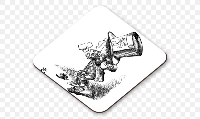 Mad Hatter Alice's Adventures In Wonderland Alice In Wonderland Coasters, PNG, 580x488px, Mad Hatter, Alice In Wonderland, Alice Through The Looking Glass, Black And White, Cartoonist Download Free