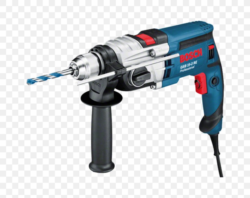 Bosch 060117B Impact Drill Gsb 19-2 Re Augers Bosch Professional GSB RE 2-speed-Impact Driver Hammer Drill Robert Bosch GmbH, PNG, 650x650px, Augers, Angle Grinder, Chuck, Drill, Drill Bit Download Free