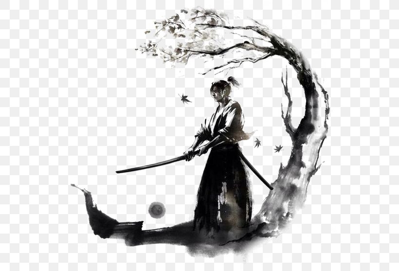 Japan Samurai Drawing Bushido Ink, PNG, 564x557px, Japan, Art, Black And White, Bushido, Drawing Download Free