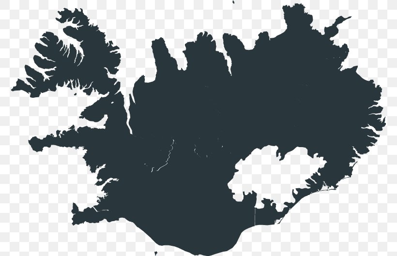 Vatnajökull Reykjavik Vector Map, PNG, 775x529px, Reykjavik, Black And White, Iceland, Map, Monochrome Download Free