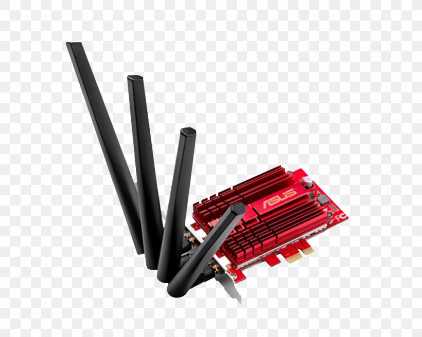 ASUS PCE-AC68 Wi-Fi IEEE 802.11ac PCI Express, PNG, 1000x800px, Wifi, Adapter, Asus, Computer Network, Electronics Download Free