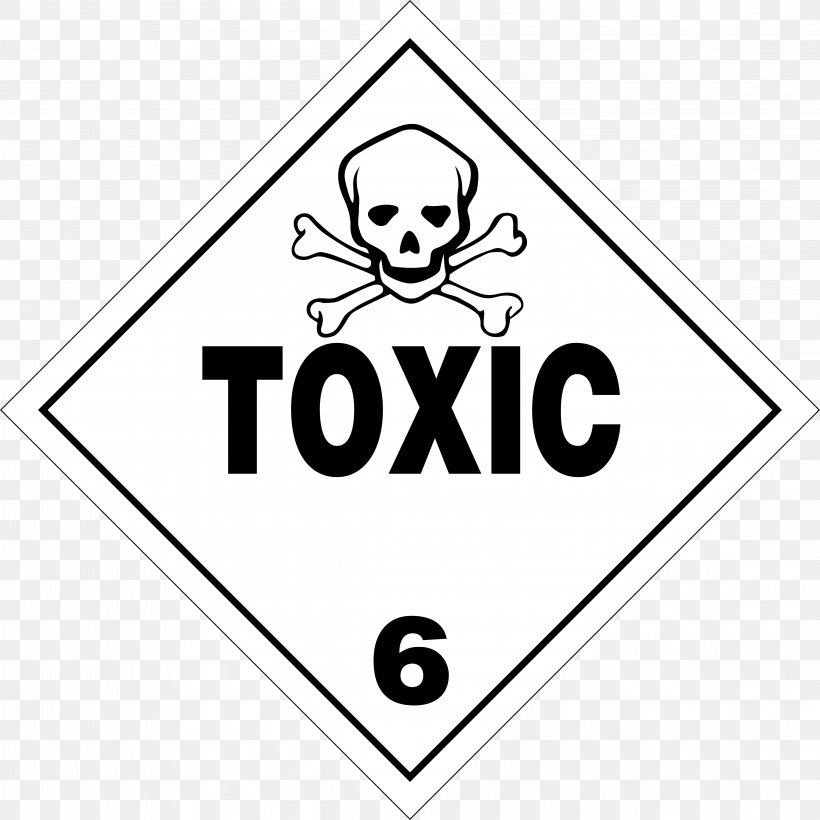 Dangerous Goods Placard Transport HAZMAT Class 6 Toxic And Infectious Substances Material, PNG, 4583x4583px, Dangerous Goods, Adhesive, Area, Art, Black Download Free