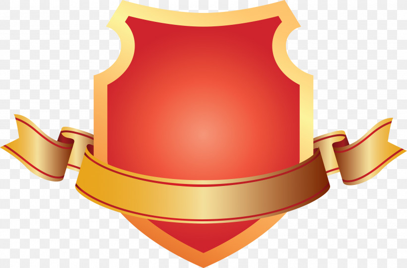 Emblem Ribbon, PNG, 3000x1972px, Emblem Ribbon, Emblem, Logo, Orange, Shield Download Free