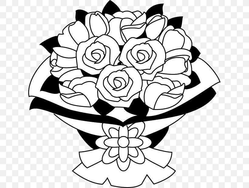 Flower Bouquet Clip Art, PNG, 633x619px, Flower Bouquet, Artwork, Black, Black And White, Blog Download Free