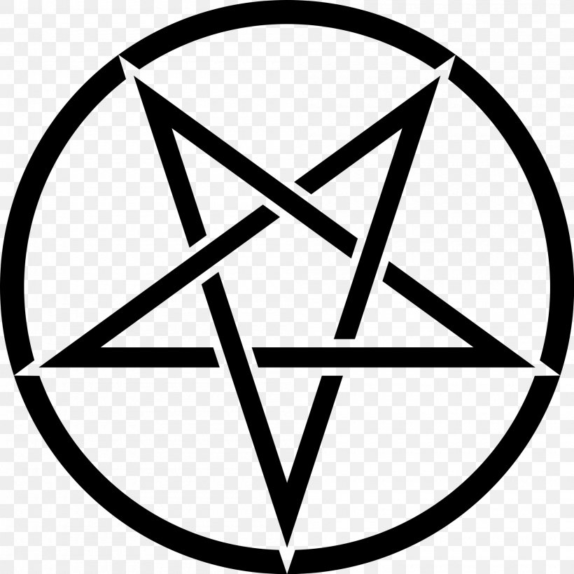 Pentagram Church Of Satan Lucifer Pentacle Sigil Of Baphomet, PNG, 2000x2000px, Pentagram, Area, Baphomet, Black And White, Church Of Satan Download Free