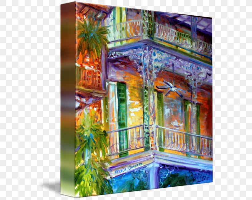 French Quarter Canvas Print Painting, PNG, 578x650px, French Quarter, Art, Balcony, Building, Canvas Download Free