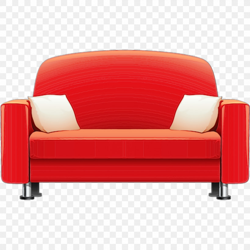 Furniture Red Couch Chair Armrest, PNG, 2289x2289px, Watercolor, Armrest, Chair, Club Chair, Comfort Download Free