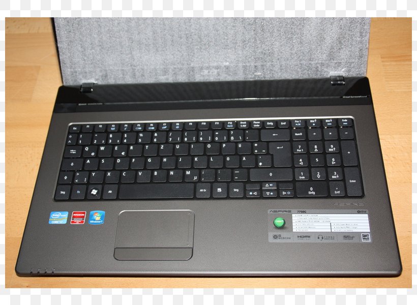 Computer Keyboard Laptop Netbook Computer Hardware Acer Aspire 7750G 17.30, PNG, 800x600px, Computer Keyboard, Acer, Acer Aspire, Acer Travelmate, Asus Download Free