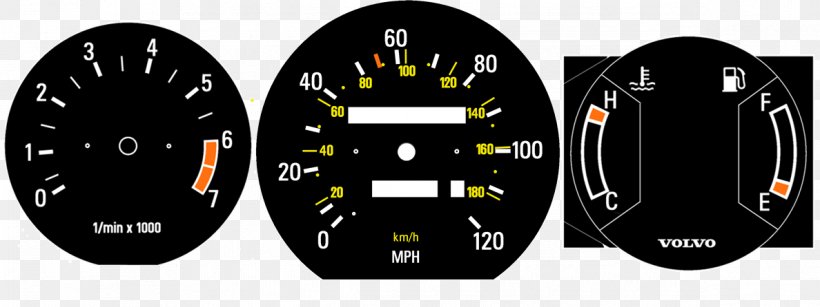 Gauge AB Volvo Volvo Cars Volvo 200 Series, PNG, 1188x446px, Gauge, Ab Volvo, Brand, Car, Electronic Instrument Cluster Download Free