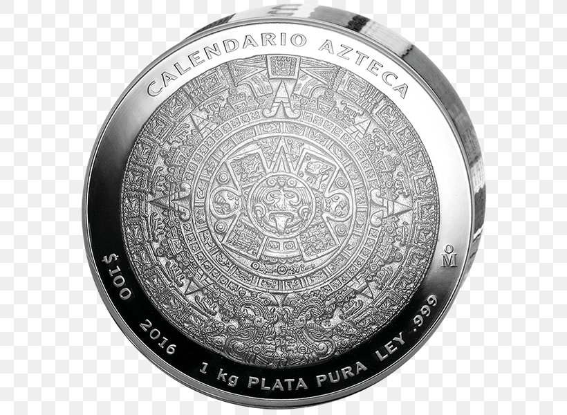 Aztec Calendar Stone Mexico Silver Coin, PNG, 600x600px, Aztec Calendar Stone, Aztec Calendar, Aztec Mythology, Aztecs, Black And White Download Free