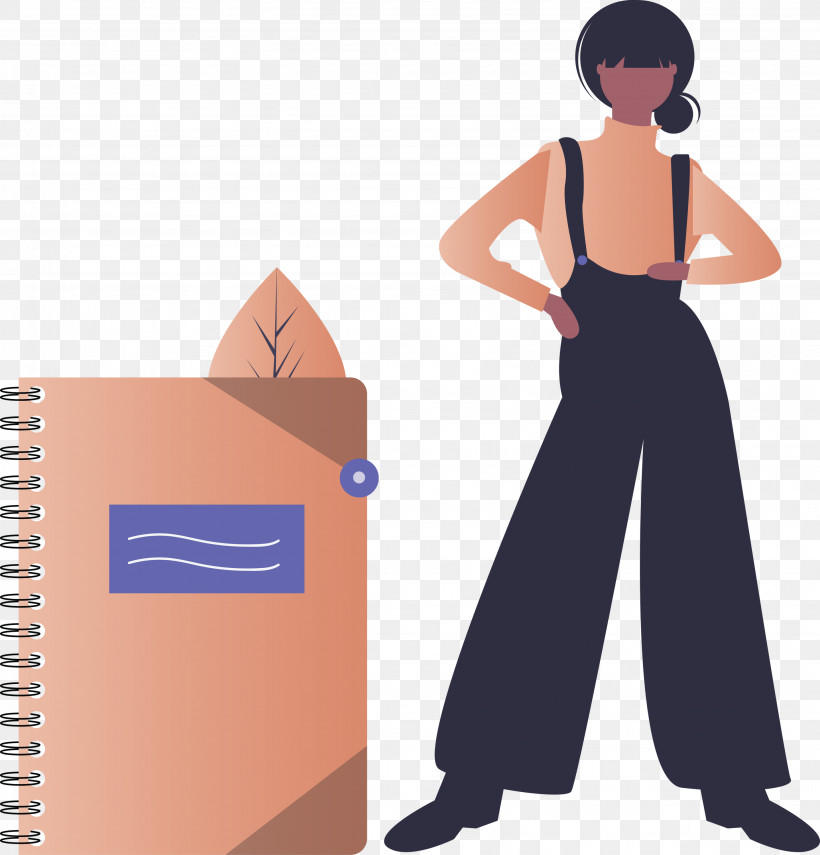 Notebook Girl, PNG, 2877x3000px, Notebook, Girl, Paper Product, Standing, Trousers Download Free
