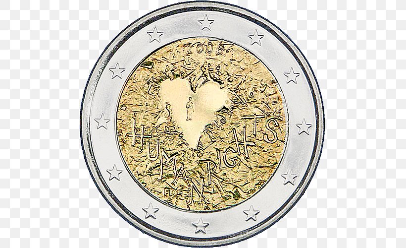2 Euro Commemorative Coins Finland European Union Economic And Monetary Union, PNG, 500x500px, 2 Euro Coin, 2 Euro Commemorative Coins, Coin, Clock, Commemorative Coin Download Free