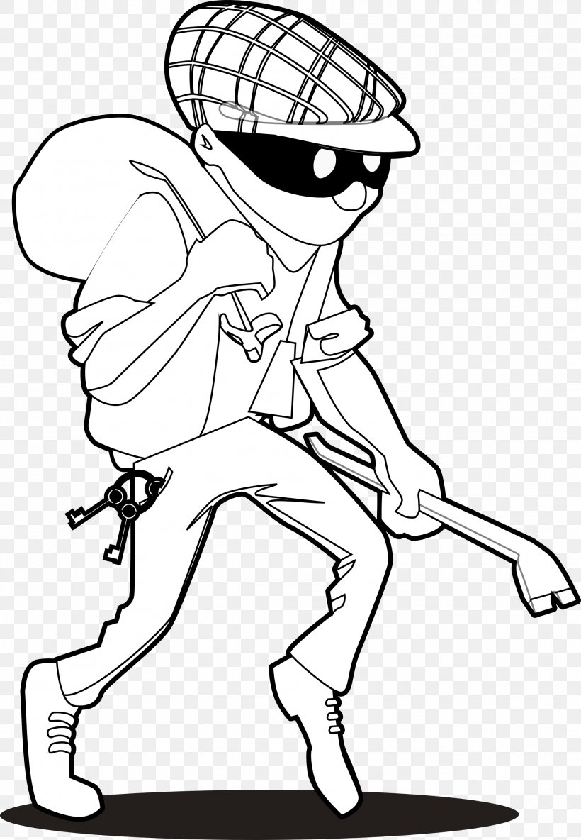Coloring Book Burglary Theft Crime Clip Art, PNG, 1979x2858px, Coloring Book, Arm, Art, Artwork, Bank Robbery Download Free