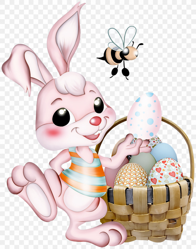 Cute Easter Basket With Eggs Happy Easter Day Basket, PNG, 1264x1600px, Cute Easter Basket With Eggs, Animal Figure, Basket, Cartoon, Ear Download Free