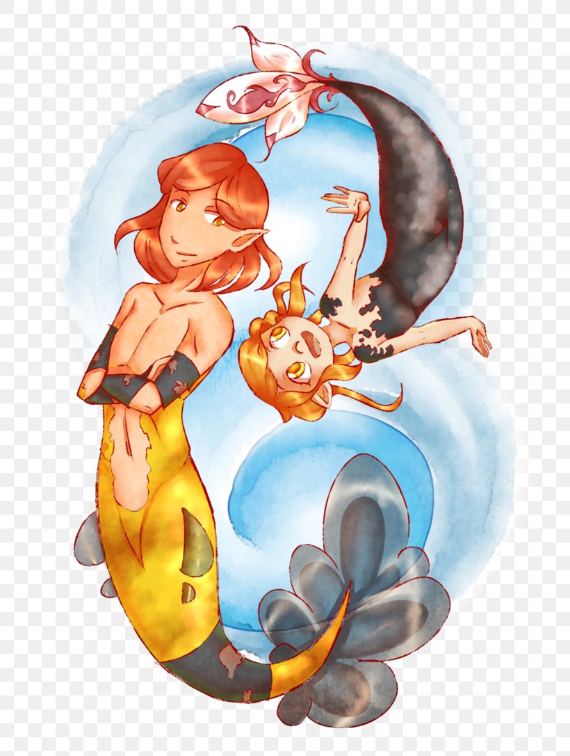 Mermaid Cartoon Organism, PNG, 735x1087px, Mermaid, Art, Cartoon, Fictional Character, Mythical Creature Download Free