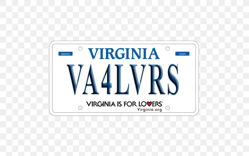 Virginia Is For Lovers Vehicle License Plates Department Of Motor Vehicles Vanity Plate, PNG, 514x514px, Virginia, Area, Blue, Brand, Department Of Motor Vehicles Download Free