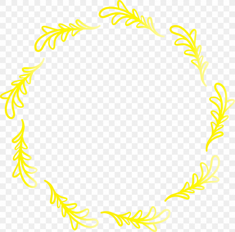 Yellow Line Circle, PNG, 3000x2965px, Floral Frame, Circle, Flower Frame, Line, Monogram Frame Download Free